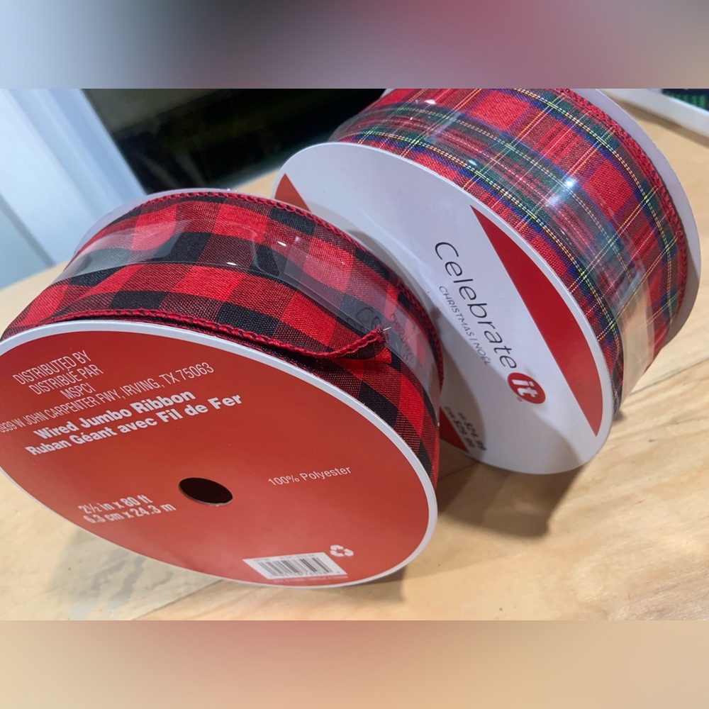 2 wired jumbo ribbons